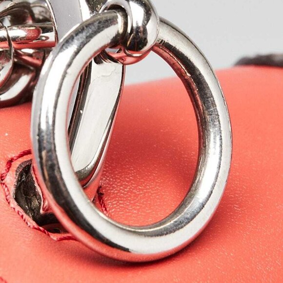 Fendi Red Leather Studded Mini I Kan Chain Shoulder Bag 8M0381 - Picture 9 of 12